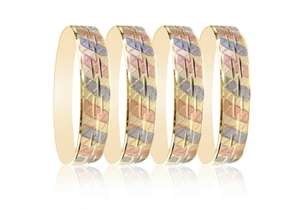 Three Tone Plated 20 MM Bangles